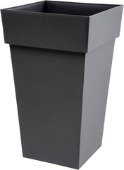 Plastiques 13635 G.ANT SX3 Ghiveci de flori din polipropilenă Toscane, 39 x 39 x 65 cm, gri