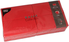 PAPSTAR 150 serviettes "Collection Quotidienne" pli 1/8 32 Cm X 32 Cm Rouge