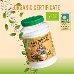 Érythritol naturel bio, 10G = 7G de sucre, 1 Kg Édulcorants Naty Shop