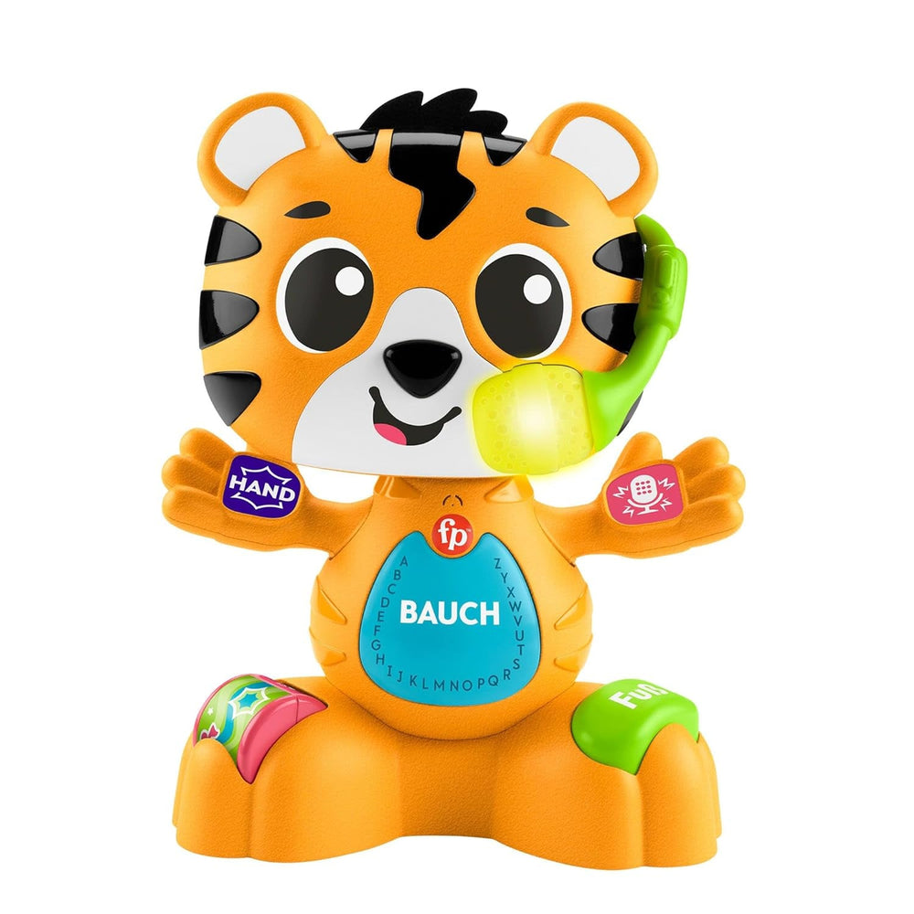 Fisher-Price Baby & Toddler Beat Bande Lern & Tanz Tiger Justin Jouet éducatif avec sons et lumières pour bébés de 9 mois et plus, édition allemande, HYL31 Bebe Naty Shop Toys Titre par défaut