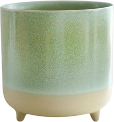 Pot, céramique, vert menthe, mat, réactif, H 8,5 cm x P 8 cm