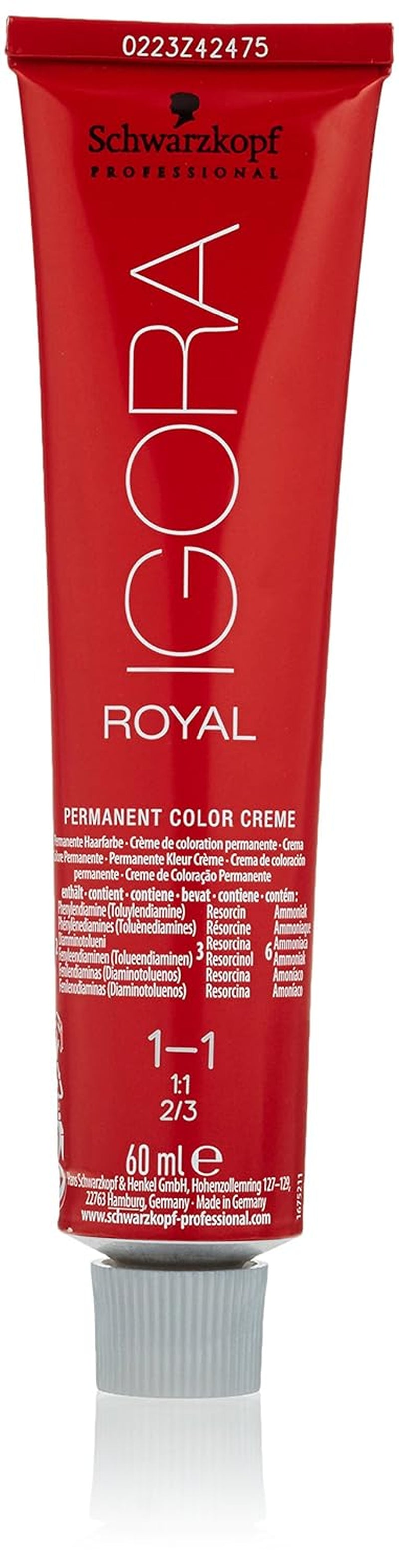 Schwarzkopf IGORA Royal Premium Hair Color 1-1 bleu-noir, 1 paquet (1 x 60 g) Teinture capillaire Naty Shop Titre par défaut
