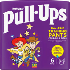 Scutece de zi Huggies Pull-Up, Trainer, pentru băieți – 2–4 ani, mărimea 6–7, scutece Pull-Up (40 de pantaloni) – Pantaloni de antrenament la toaletă pentru un antrenament ușor la toaletă – Învață de la ud la uscat