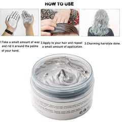 Coloration capillaire, teinture capillaire temporaire, teinture capillaire gris argenté 4,23 oz, teinture capillaire temporaire pour fête, cosplay et Halloween (gris argenté) Naty Shop Hair Dye