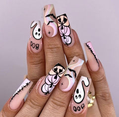 JMEOWIO Nagelsticker Halloween 9 Blatt Nail Art Sticker Selbstklebend Nagelaufkleber Süßes Gespens Kürbis Dekoration Nageldesign Zubehör
