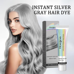 Teinture capillaire 2 en 1 gris argenté Teinture capillaire naturelle à base de plantes gris argenté pour tous les types de cheveux adaptée aux outils jetables (100 g) Naty Shop Hair Dye