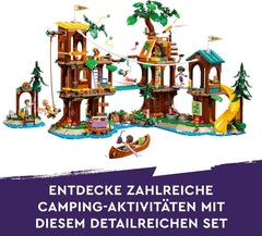 LEGO Friends Tree House At Adventure Camp, set de jeu pour filles et garçons à partir de 8 ans avec 5 figurines et 5 animaux, idée cadeau pour jeux créatifs, jouets de sport, maison de poupée 42631 Sets de construction Besuche den LEGO-Store