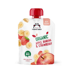 Mama Bear, purée bio différents fruits, coffret 6 x 90 grammes Mère et Enfant Naty Shop