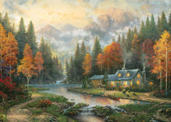 Schmidt Spiele 58784 Thomas Kinkade, Soirée au lac d'automne, puzzle 1000 pièces, puzzle coloré Naty Shop