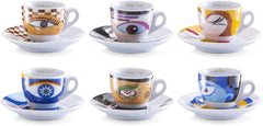 Zeller 26510 Ensemble de tasses à expresso, 12 pièces, Magic Eyes, blanc