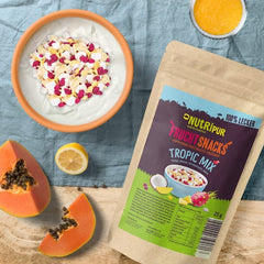 Mélange de fruits lyophilisés "Tropic-Mix" 100g I Fruits des bois et fruits secs I Mélange de noix de coco, fruit du dragon, mangue et ananas I NutriPur Produits déshydratés Naty Shop