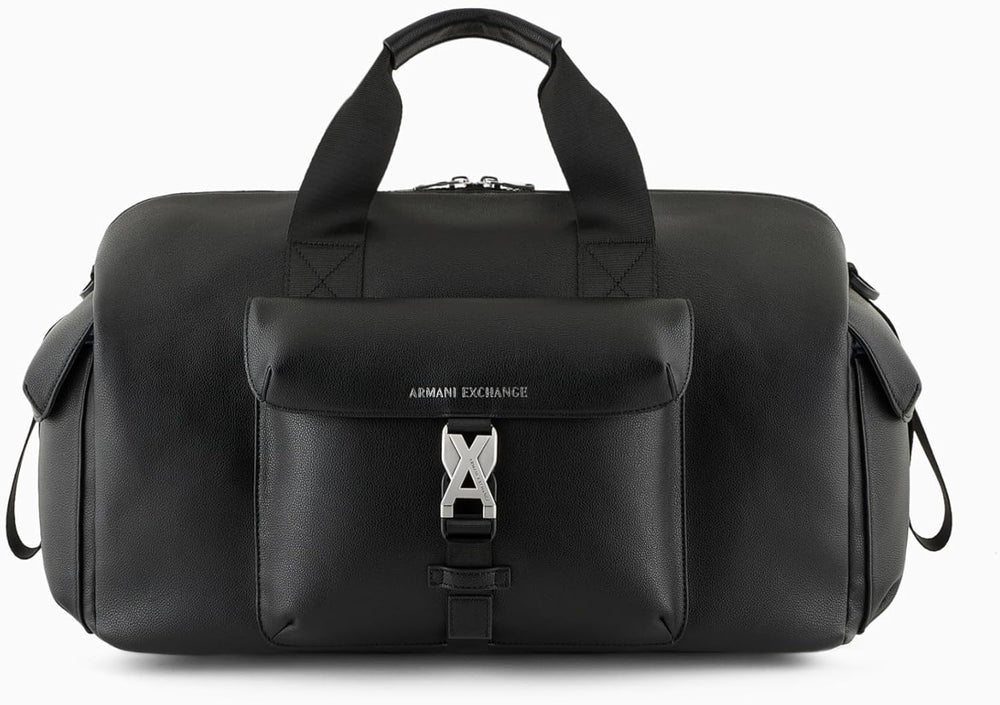 Armani Exchange Sac de voyage durable Matthew pour hommes, fermeture Axe Tuc, bagages et équipement de voyage, Naty Shop noir