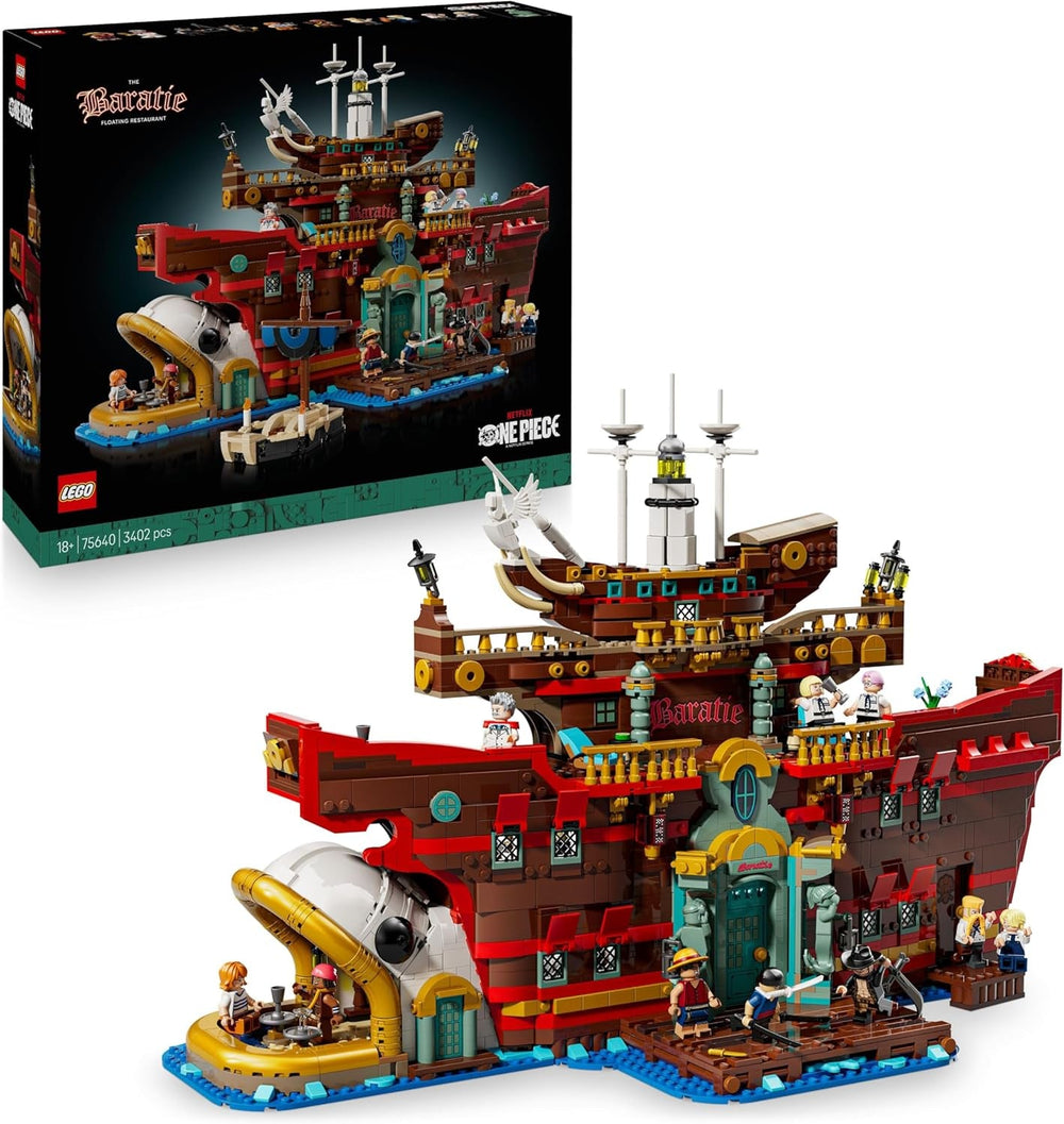 LEGO ONE PIECE - Baratié, das Schwimmende Restaurant - Bauset für Erwachsene - Modellbau mit detailliertem Innenraum sowie 10 Minifiguren inkl. Luffy, Nami & Sanji - Anime Geschenk für Fans - 75640