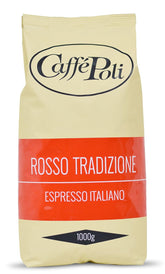 Café Poli Rosso | Expresso traditionnel | Machines à expresso italiennes | Idéal pour Kaffeevollautomaten, Siebträger et Espressomashinen | 1x1 kg