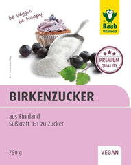 Raab Vitalfood Premium Birkenzucker, Xylit, Vegan, 1:1 Zucker-Alternative, Süßungsmittel, Zahnfreundlich, Vorratspack, 750 G Édulcorants Naty Shop