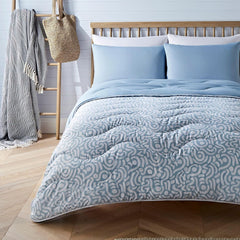 Couette sans housse Night Lark Super King 6 Tog printemps été - Vagues abstraites. Couverture super douce, confortable et légère. Lavable en machine et séchage rapide, ensemble de taies d'oreiller réversibles tout-en-un Naty Shop Quilts & Quilts Abstract Waves Super King