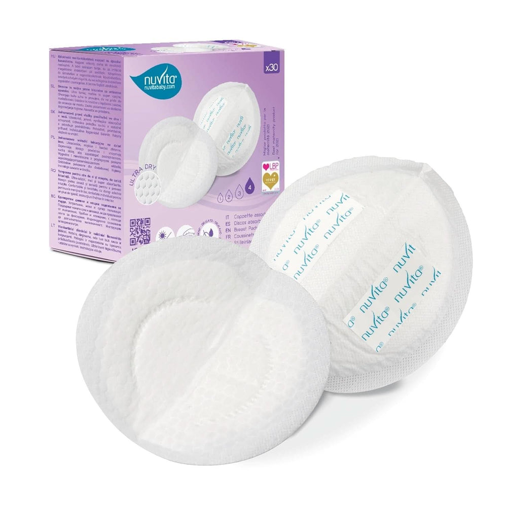 Nuvita 1202 - Absorbants pour l'allaitement de jour et de nuit Accessoires Alimentation et Allaitement Bébé Naty Shop 30 1202 (30 Pièces)