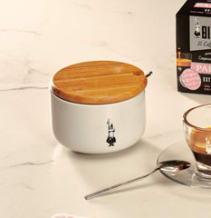 Y0TZ102 Zuccheriera (avec couvercle en bambou), porcelaine, blanc