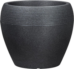 Scheurich Lineo, jardinière en plastique, granit noir, diamètre 30 cm, hauteur 24,1 cm, volume 11 l.