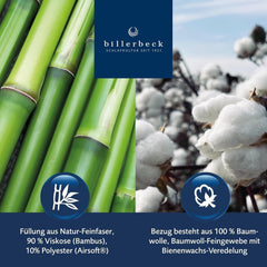 Billerbeck E45 Couette en bambou - couette d'été - 135 X 200 Cm - couette en coton, couette rafraîchissante - avec rembourrage en bambou, été léger (Sl) Couettes et couettes Naty Shop
