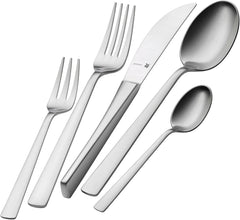 WMF Corvo Besteck Set 12 Personen, 66 Teilig, 60 Teile Mit Servierbesteck, Hohlheftmesser, Cromargan Protect Mattiert, Kratzbeständig, Spülmaschinenfest Bucatarie Naty Shop