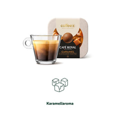 CoffeeB Kaffee Caramel Flavored - Boules de café pour CoffeeB Kaffeemaschinen, 100% Arabica - das Kapselsystem ohne Kapsel (10x9)