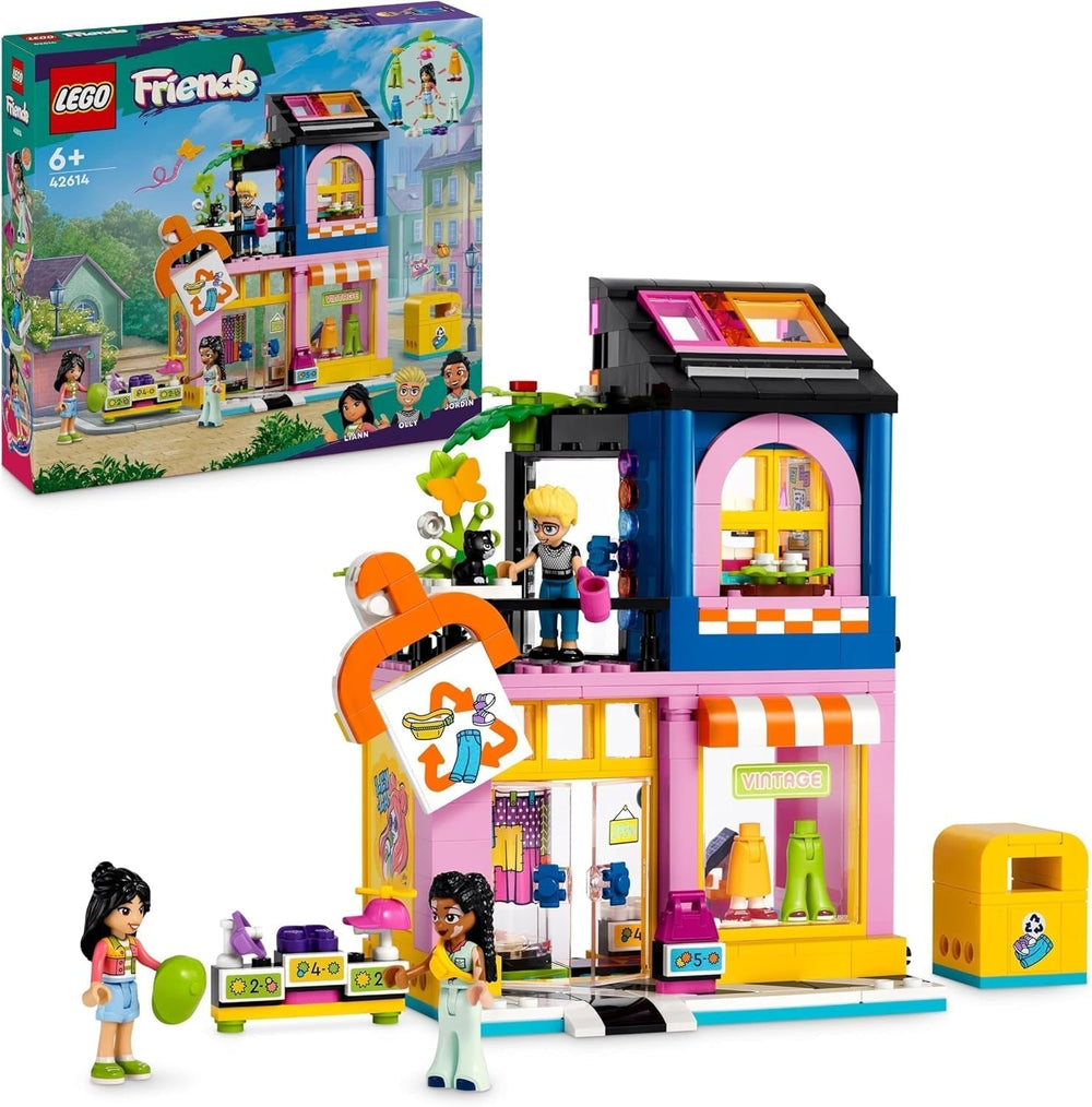 LEGO Friends Ensemble de construction de magasin de mode vintage pour enfants avec figurines de magasin de jouets et modèle de chat pour le développement socio-émotionnel Jeu de rôle Cadeau pour filles et garçons de 6 ans 42614 Ensembles de construction Besuche den LEGO-Store Single