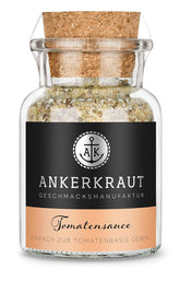 Ankerkraut Tomatensaucen, für Pasta, Spaghetti, Tortellini und Klassiker aus Italien, Lecker zu Hause kochen, Mischung würzender Zutaten für Tomatenmark, 100 g im Korkenglas