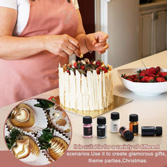 Paillettes comestibles liquides – 6 couleurs métalliques, poudre de paillettes comestibles liquides pour décoration de gâteaux, pâtisserie, macarons – colorant alimentaire métallique, couleurs pailletées pour biscuits, fondants, gâteaux, muffins