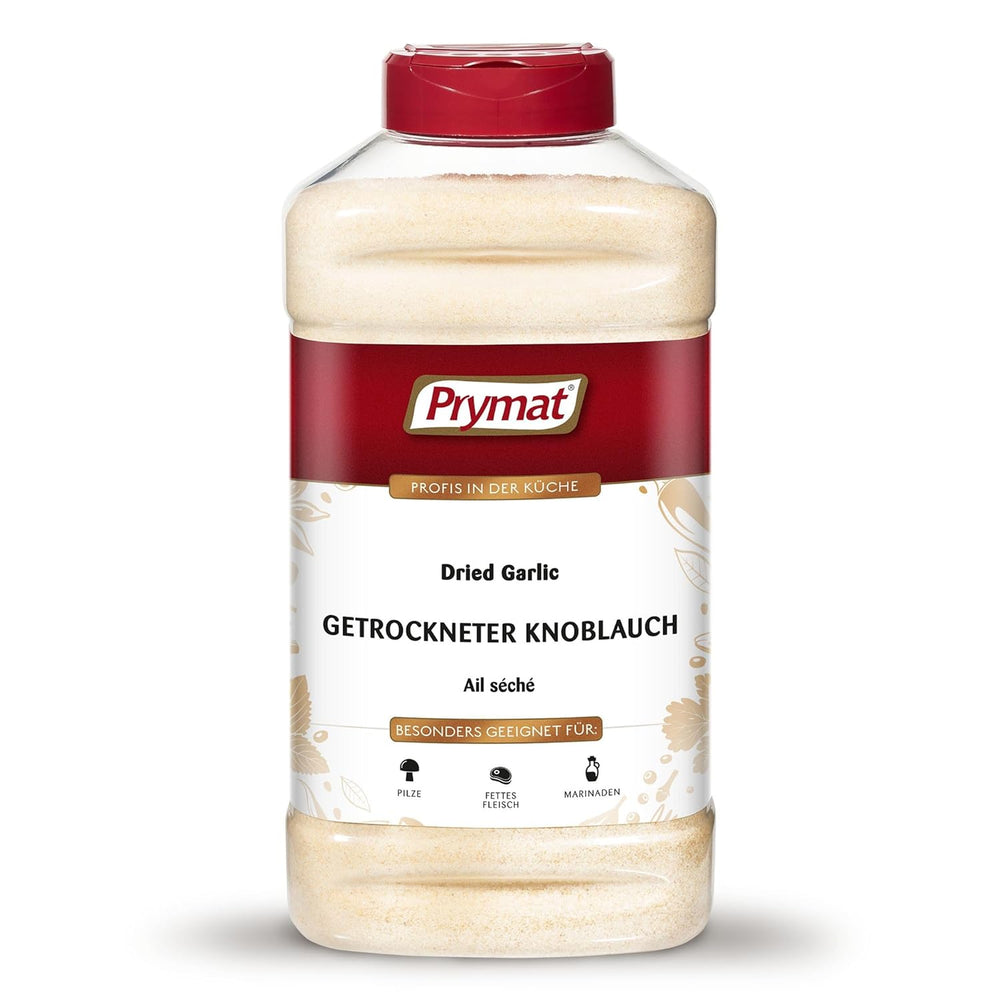 Prymat Getrockneter Knoblauch granuliert 1.05kg – Aromatisches Knoblauchgranulat zum Würzen von Fleisch, Fisch, Gemüse, Saucen, Dips & Marinaden – intensif im Gesmack – ohne Zusätze