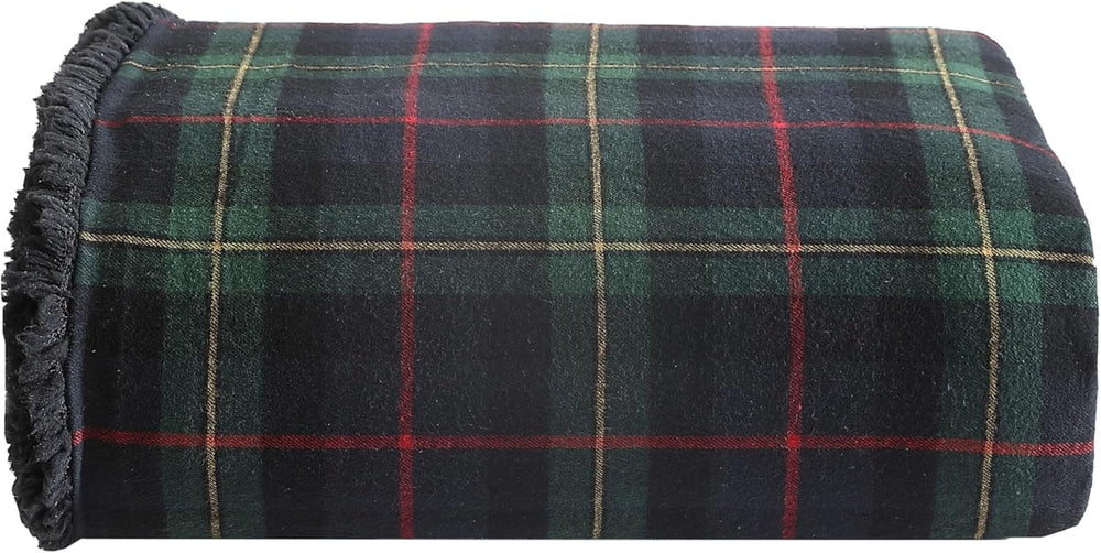 Couverture Eddie Bauer, flanelle de coton, décoration d'intérieur, réversible, literie Sherpa, plaid en pin, courtepointes et courtepointes Naty Shop Tartan en pin, jeté rouge/vert/anthracite