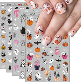 JMEOWIO Autocollant pour ongles Halloween 8 feuilles pour nail art