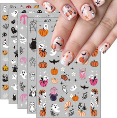 JMEOWIO Autocollant pour ongles Halloween 8 feuilles pour nail art