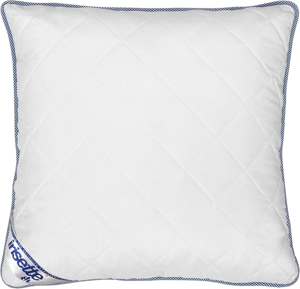 Oreiller Contour du Corps Irisette 80X80 Cm avec housse amovible en microfibre douce, lavable jusqu'à 60°C, blanc/bleu, certifié Oeko-Tex, produit selon la norme de qualité allemande Oreillers standards Naty Shop 80 X 80 Cm 1