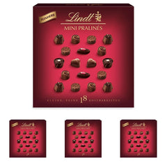 Chocolat - Mini pralines au chocolat noir | 90g | Coffret de 18 pralines, chacune déclinée en 6 délicieux assortiments | Cadeau chocolat | Cadeau chocolat (paquet de 4)