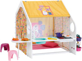 Casă de păpuși BABY born, Căsuță de weekend cu funcție de lumină și sunet, panouri laterale care se deschid, chiuvetă, grătar și multe accesorii, 832752, Zapf Creation