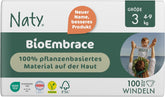 Couches pour bébé Naty BioEmbrace, taille 3 (4 à 9 kg) | Matières 100% végétales, douces pour la peau | Douceur respirante, testée dermatologiquement, excellente absorption | 100 pièces.