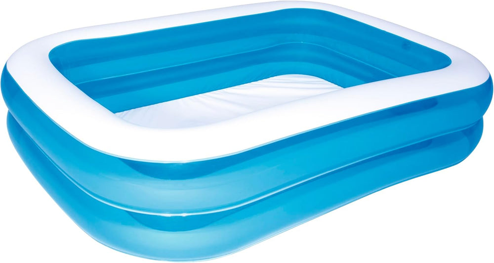 Bestway - Piscine Gonflable Rectangulaire Blue Deluxe, 211 x 132 x 46 cm, Bleu/Blanc