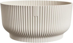 elho Vibes Fold Bowl 25 - Pots de fleurs d'intérieur - 100% plastique recyclé - Ø 24,9 x H 12,1 cm - Blanc/Lin blanc