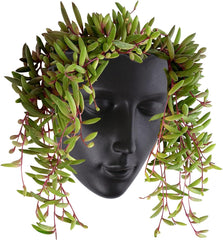 Notakia Pot de fleurs mural à facettes pour intérieur et extérieur avec drainage pour plantes grasses, cactus et petites plantes, décoration unique pour la maison, cadeau pour les amis et la famille