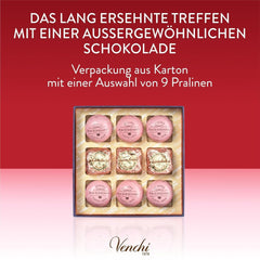 Venchi - Coffret 9 chocolats Baciodidama et Vegan Chocoviar Gianduia, sans gluten, Collection Saint Valentin Chocolats Naty Shop