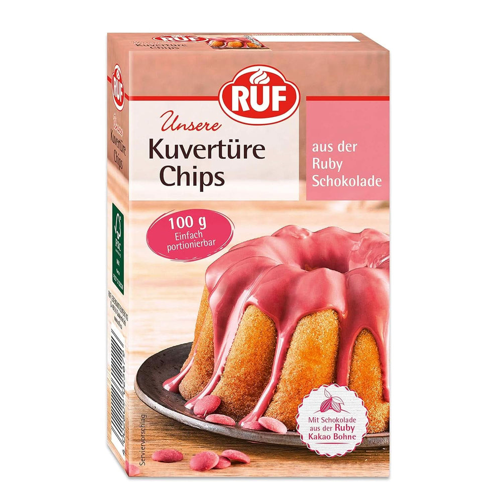 RUF Couverture Chips Ruby, 100 grammes Glaçages et Décor Naty Shop 100 grammes Ruby