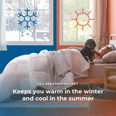 Couette toutes saisons Linenspa - couette simple microfibre 10,5 Tog - Oeko-Tex, couette alternative avec duvet, blanc Couettes et couettes Naty Shop