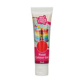 Colorant alimentaire Funcakes, gel rouge : Colorant alimentaire très concentré pour pâte, crème, fondant et pâte d'amande. Dosage facile. Une seule goutte pour créer des couleurs vibrantes. Halal. 30g.