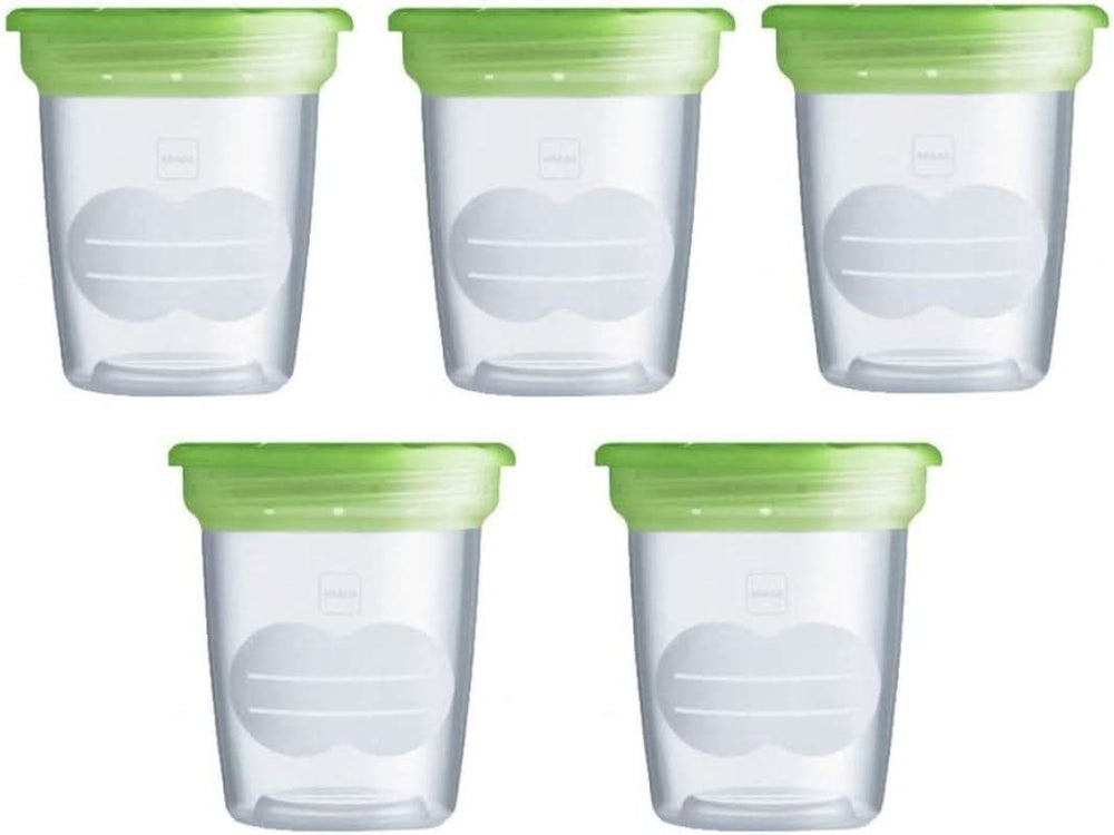 MAM Lot de 5 récipients pour lait et nourriture, en plastique, sans Bpa ni Bps Accessoires Alimentation et Allaitement Bebe Naty Shop