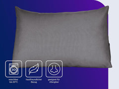 Coussin de lecture Traumnacht Cosy Back Cushion, 70 x 40 cm, gris foncé, housse amovible et lavable en 100 % polyester, poche latérale pratique, certifié Oeko-Tex, produit selon les normes de qualité allemandes.