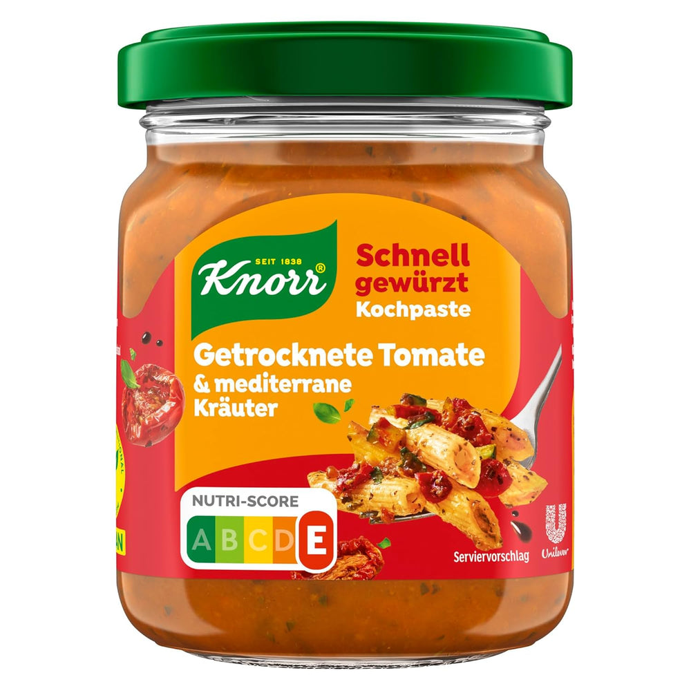 Knorr Schnell gewürzt Kochpaste Getrocknete Tomato & Mediterranean Kräuter einfach & schnell für einen besons intensificen, geballten Gesmack 165 g