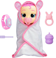 Cry Babies Magic Tears Newborn Coney-Deluxe interaktive Puppe Neugeborenen Puppe mit einem magischen Armband, die echte Tränen weint, Babyzubehör enthält. -Geschenk Spielzeug für Kinder ab 18 Monaten