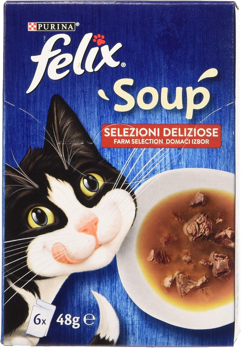 PURINA Soupe Katze Köstliche Auswahl mit Rindfleisch, mit Hen, mit Lamm - 48 Beutel à 48 g ou 48 g (8 Packungen à 6 x 48 g)