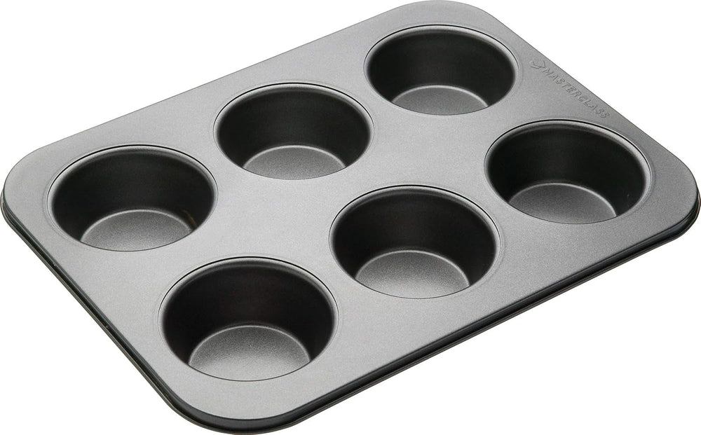 Masterclass Tiefes Muffinblech/Yorkshire Puddingform, 6-Loch-Form Mit PTFE-, PFOA- Und Bpa-Freier Antihaftbeschichtung, Robuster 1 mm Kohlenstoffstahl, Grau, 35 X 26 Cm Moules et plaques pour la pâtisserie Naty Shop